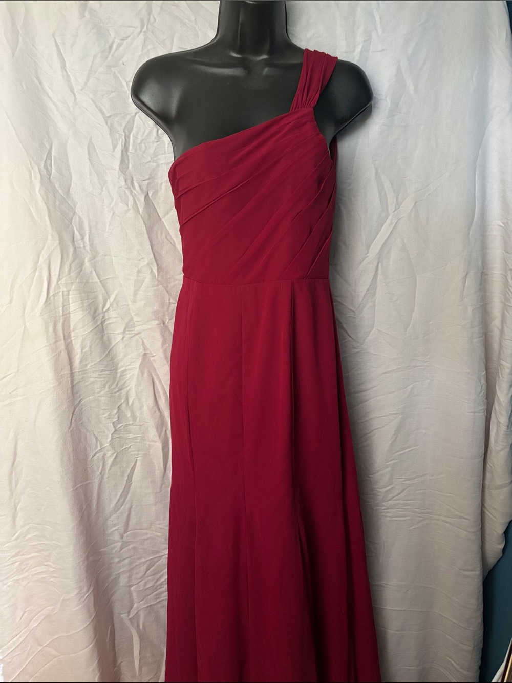 Azazie One-Shoulder Wine Red Evening Dress